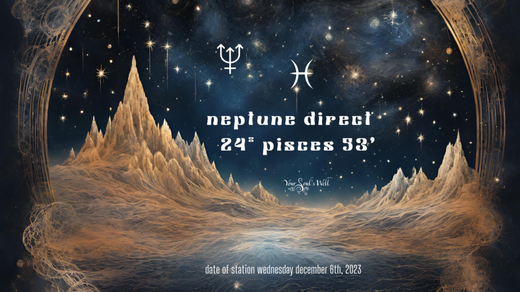 Title Neptune Stations Direct at 24 degrees and 53 minutes of Pisces. Neptune And Pisces symbols